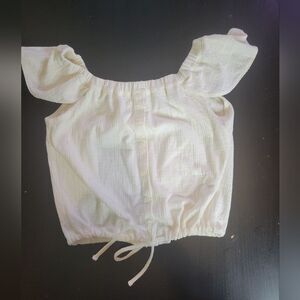 Madewell Cream Off-Shoulder Blouse